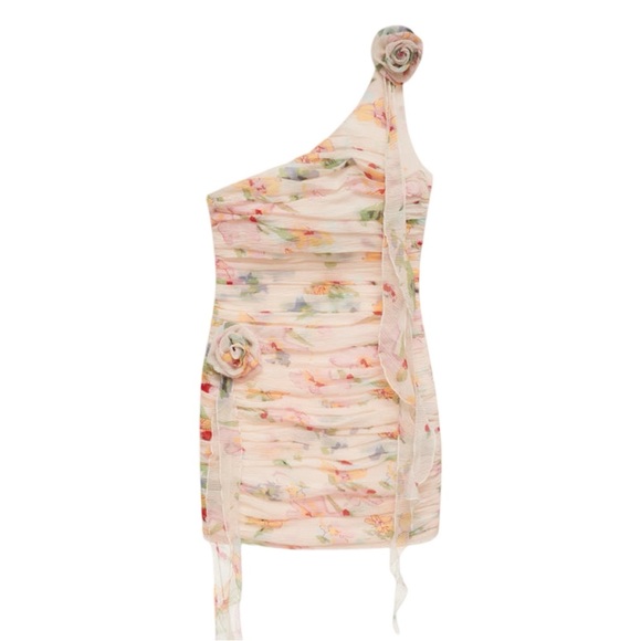 NWT For Love and Lemons Abby One Shoulder Mini Dress - Picture 3 of 4